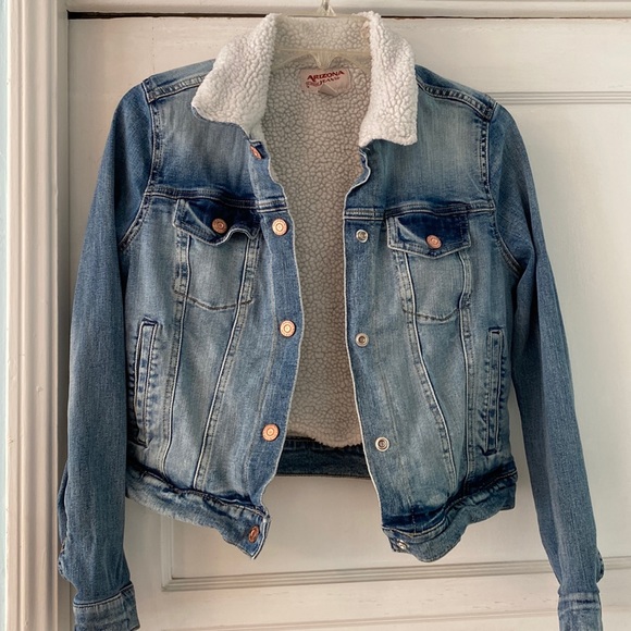 Denim fleece lined jean jacket.  Fall! So fun! - Picture 1 of 6